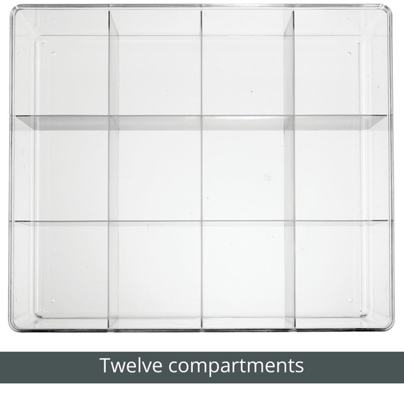 Plastic 12 Compartment Divided Drawer and Closet Storage bin - Picture 5 of 8